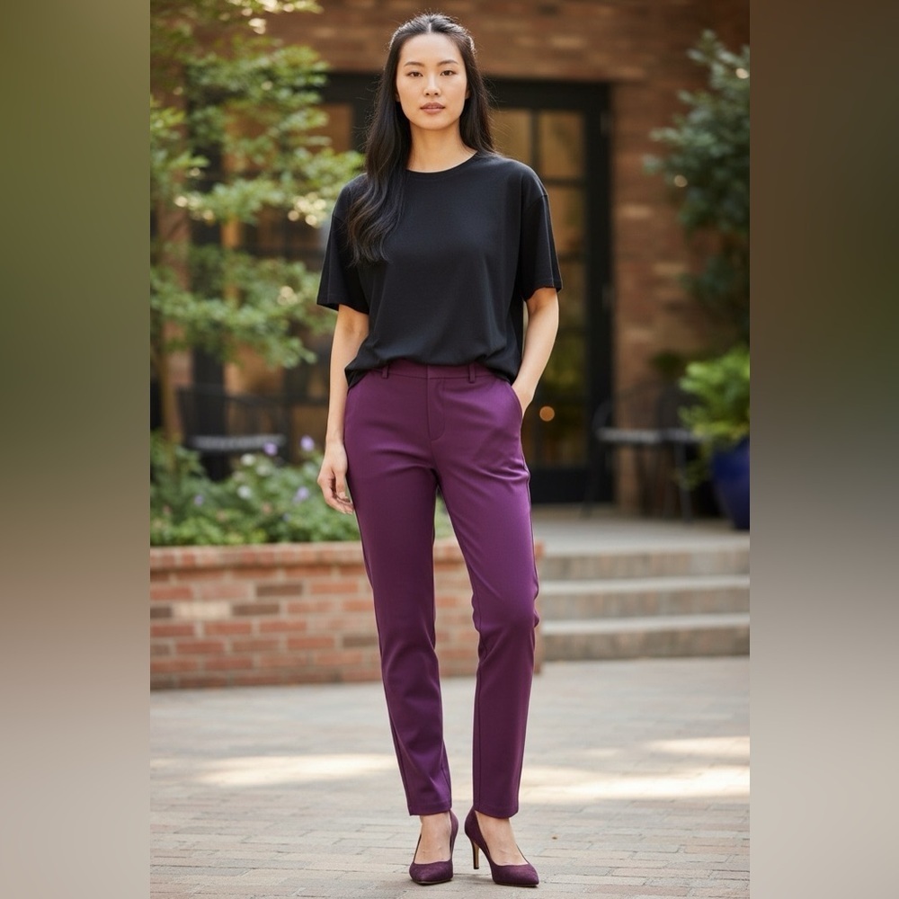 Ann Taylor Factory Petite Women's Burgundy Pants